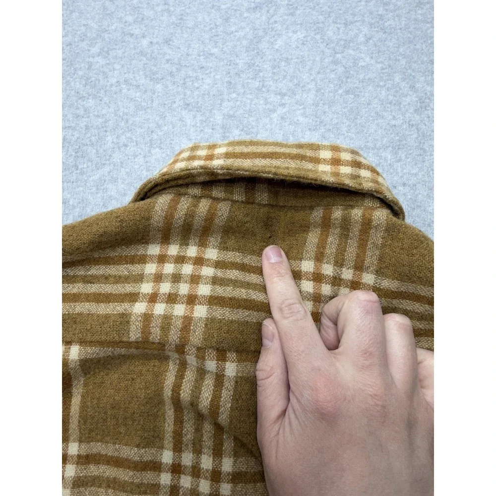 Vintage Cranbrook‎ Jacket Mens Medium Brown Plaid Wool Quilted Lined Workwear